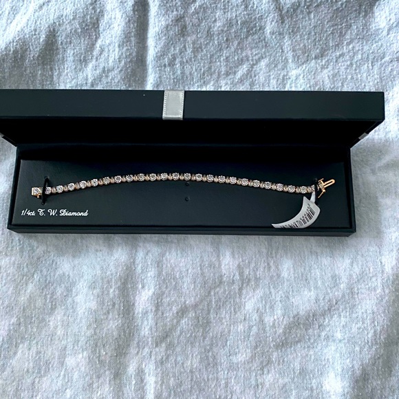 Real Diamonds sterling silver rose gold bracelet - Picture 1 of 8
